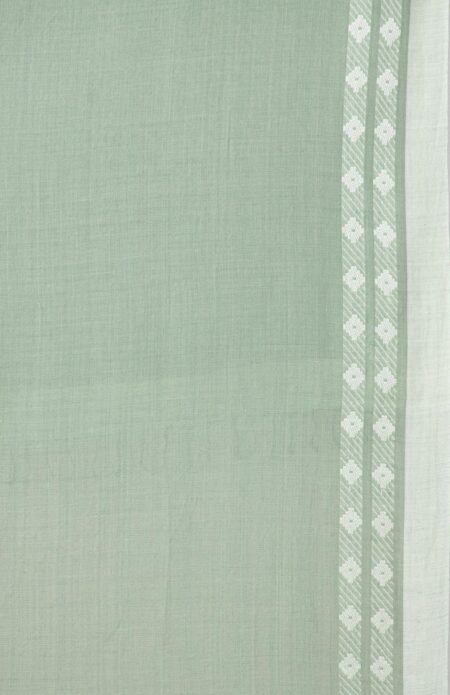 Handwoven Grey Cotton Scarf - Image 2