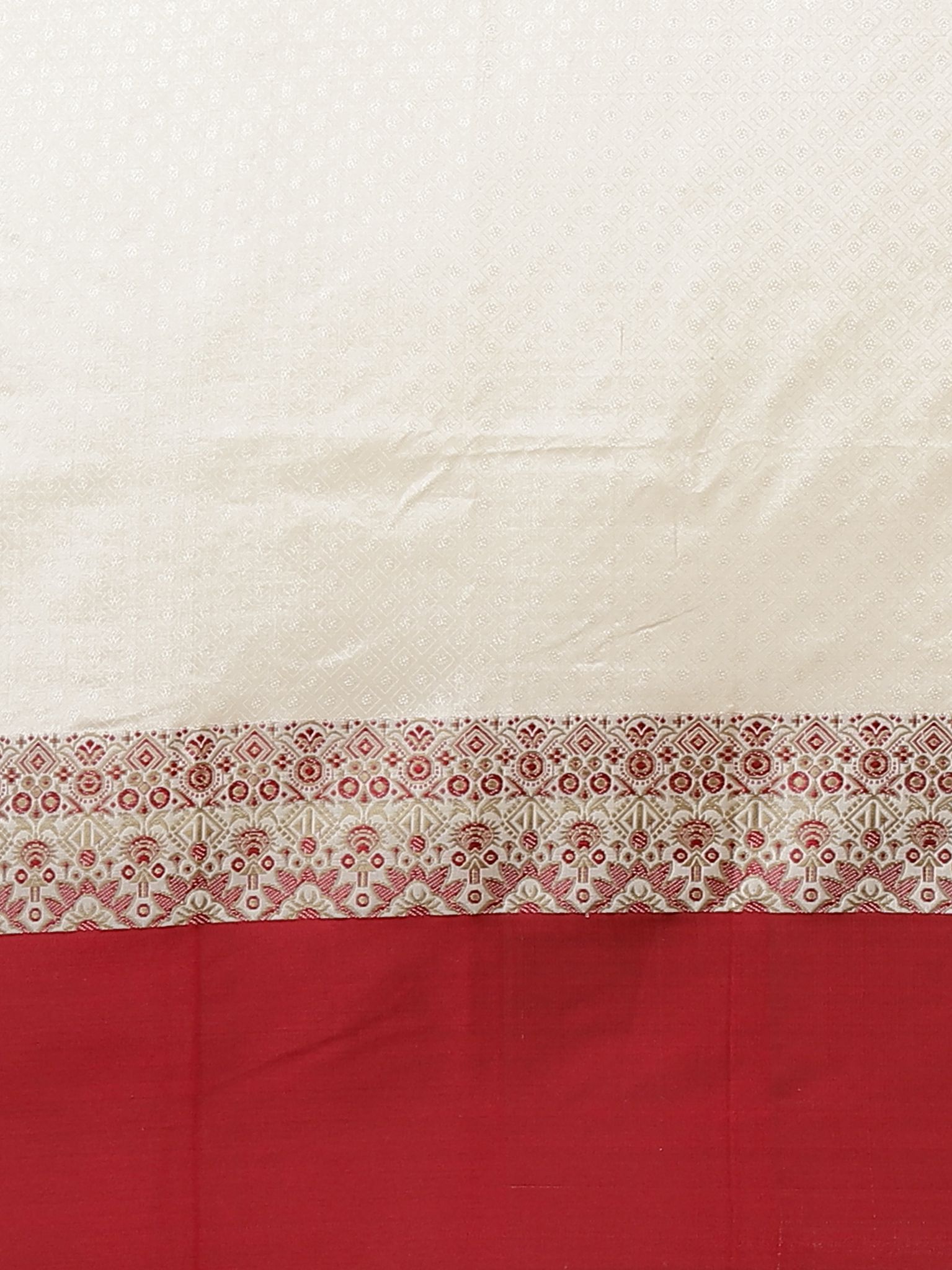 Tangail Silk Saree Off-white - Image 3