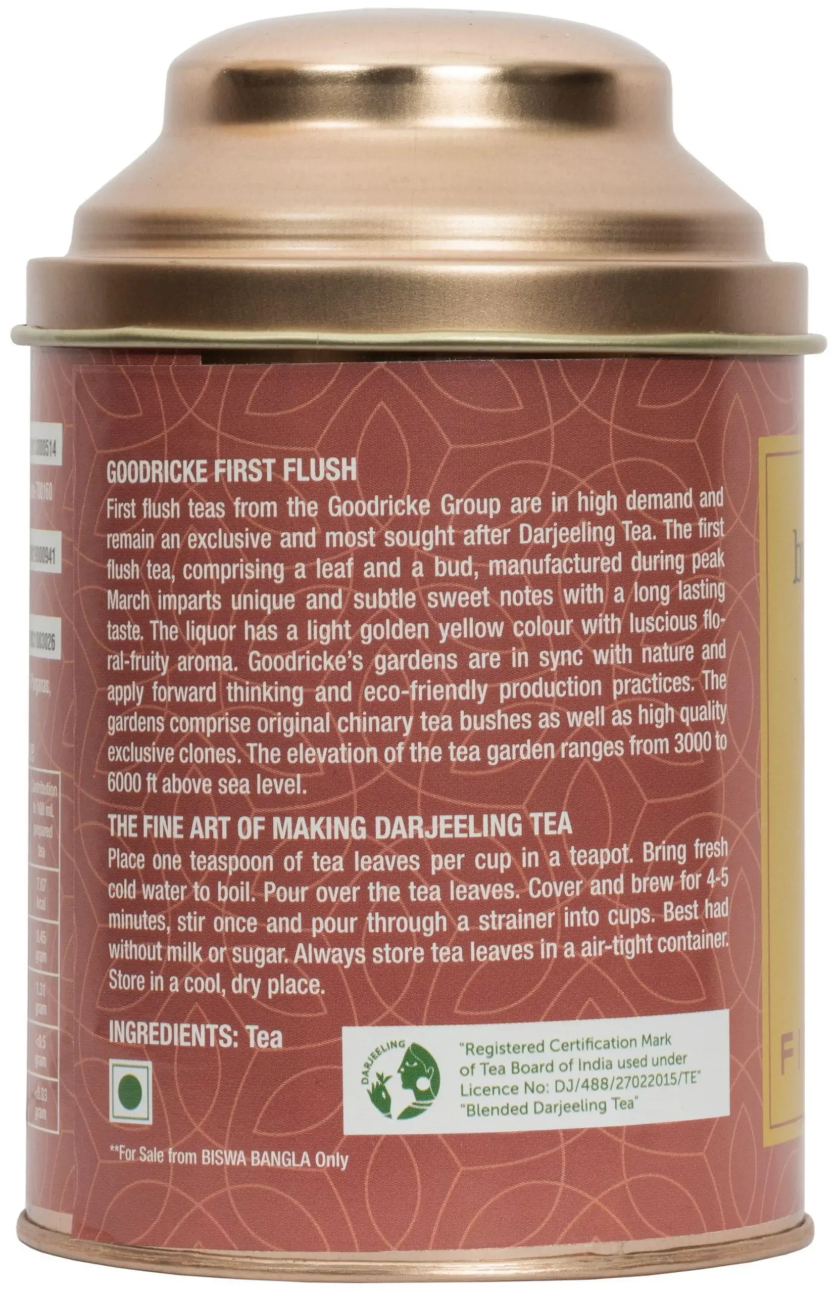 100g 1st Flush Darjeeling Tea from Goodricke Tea Garden - Image 2