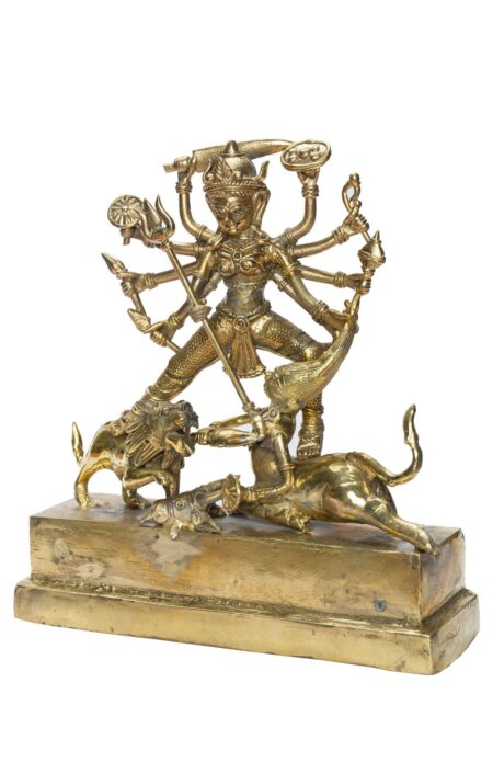Dokra Table Top Singha Bahini - 8inch x 8inch - Image 2