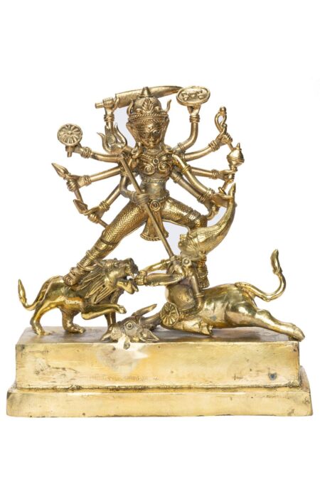 Dokra Table Top Singha Bahini - 8inch x 8inch