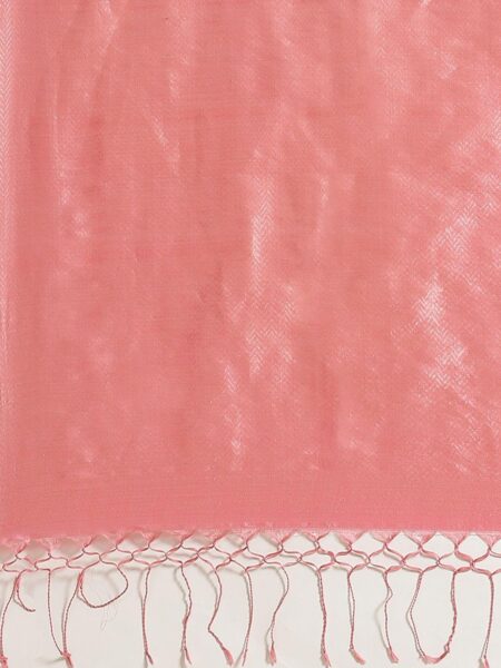 Pink Handwoven Zari Silk Saree - Image 3