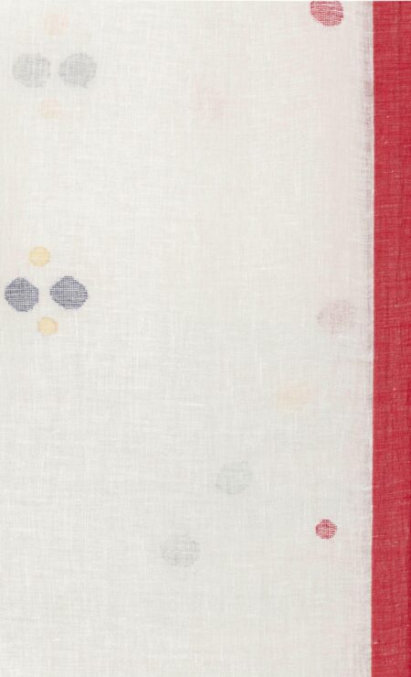 Linen Jamdani Saree White - Image 4