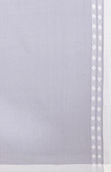 Handwoven Grey Cotton Scarf - Image 2