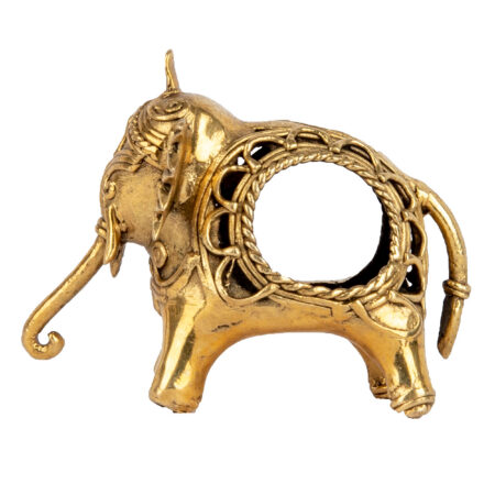 Dokra Elephant Napkin Holder - Image 2