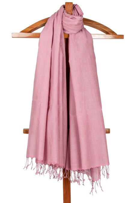 Handwoven soft check cotton Scarf Pink & Grey