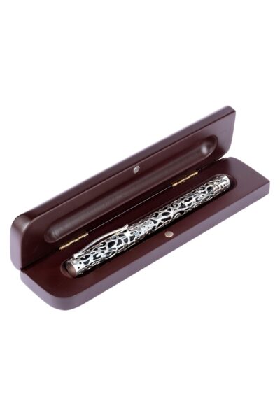 Classy Ball Pen in Silver-plated Brass-holder with Filigree, handcrafted by traditional Dokra craftsman