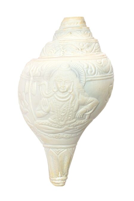 Conch Shell Engraved Mahadev With Dokra Stand - Image 3