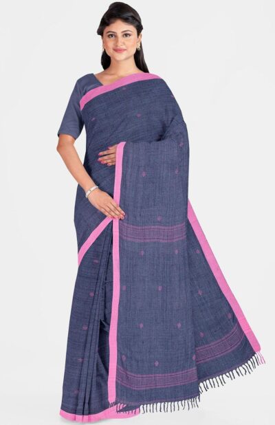 Handwoven Cotton-Bamboo Fibre Saree
