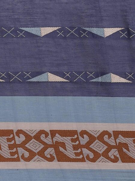 Santipuri Cotton Saree in Indigo - Image 3