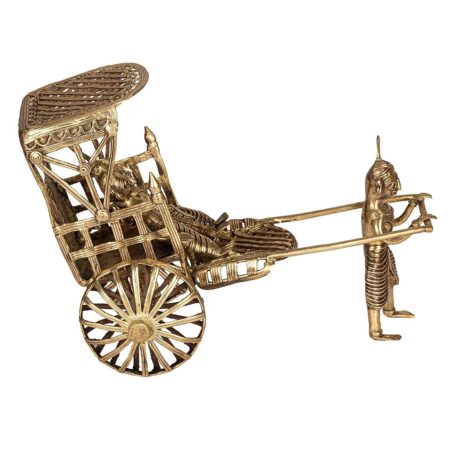Kolkata's famous handpulled Rickshaw (Static Dokra Showpiece) - Image 3
