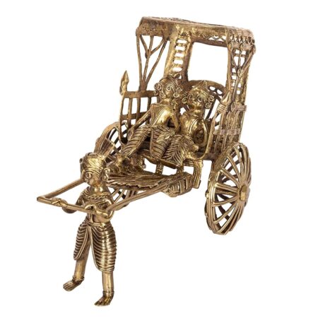 Kolkata's famous handpulled Rickshaw (Static Dokra Showpiece) - Image 2
