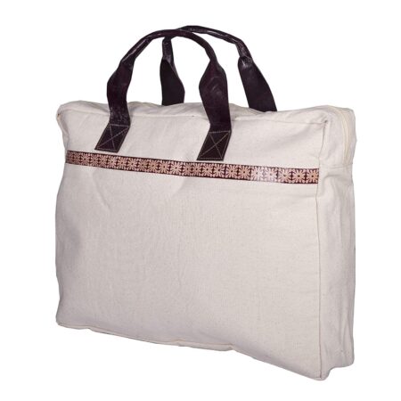 Canvas Laptop Bag With Leather Handle - Image 3