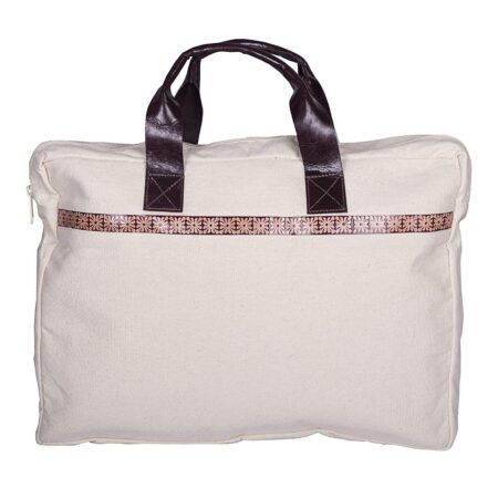 Canvas Laptop Bag With Leather Handle