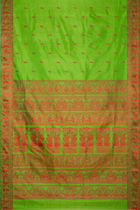 Swarnachari Silk Saree - Green - Image 4
