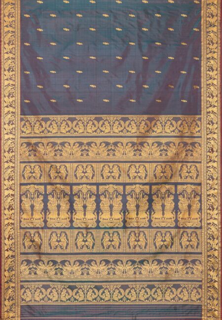 Baluchari Silk Saree - Grey - Image 5