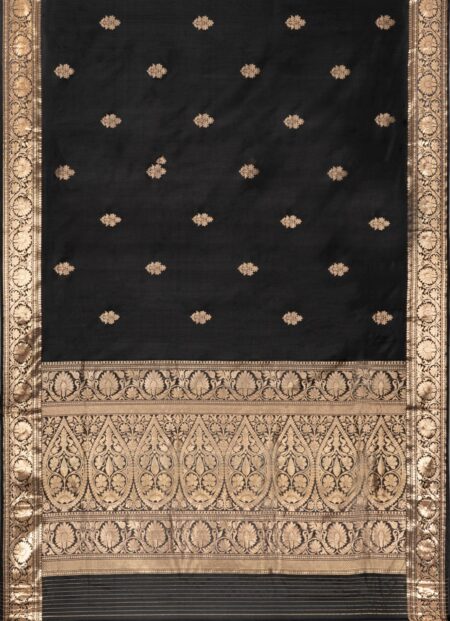 Baluchari Silk Saree - Black - Image 5
