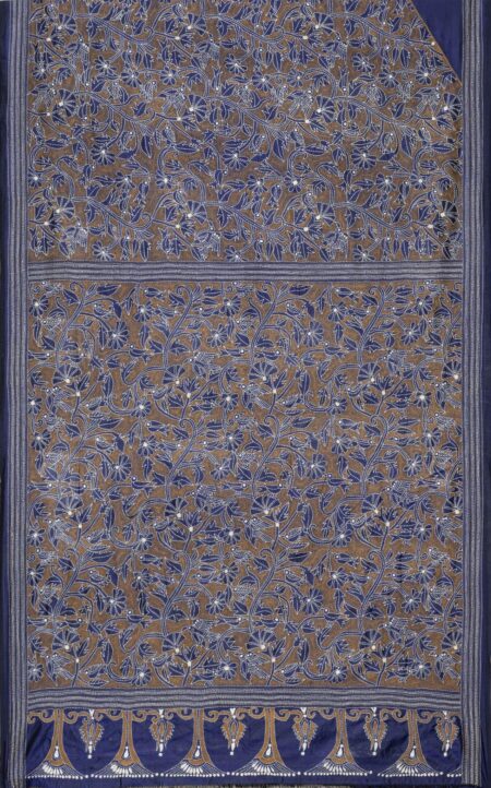 Kantha Silk Saree - Indigo - Image 5