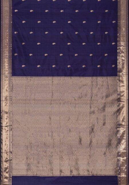 Swarnachari Silk Saree - Indigo - Image 5