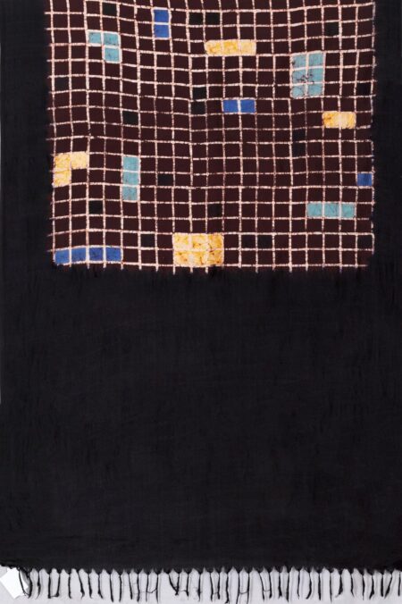Batik Silk Saree Brown - Image 4