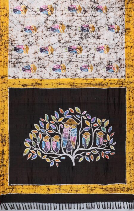 Batik Silk Saree Green - Image 5