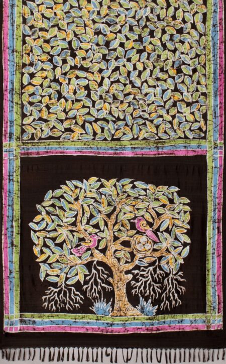 Batik Silk Saree Green - Image 5