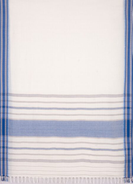 Handwoven Begumpuri Cotton Saree with Tassel - Image 4