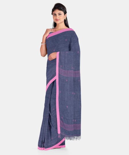 Handwoven Cotton-Bamboo Fibre Saree - Image 2