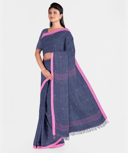Handwoven Cotton-Bamboo Fibre Saree - Image 4