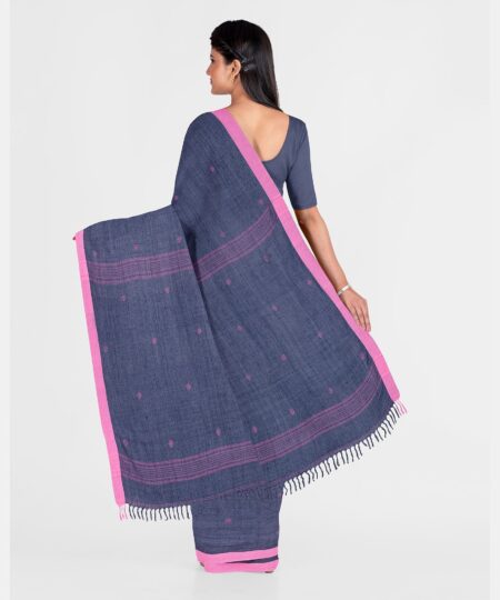 Handwoven Cotton-Bamboo Fibre Saree - Image 3