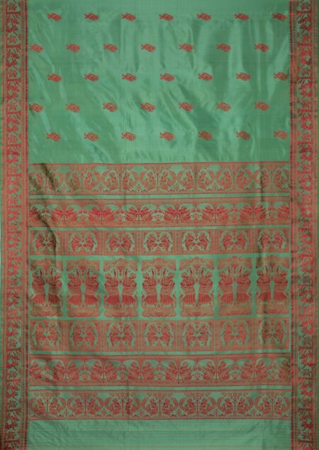 Baluchari Saree Green - Image 5