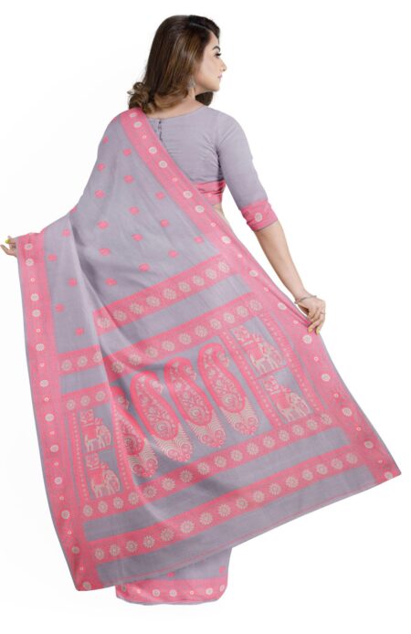 Handspun Cotton Baluchari Saree - Image 3