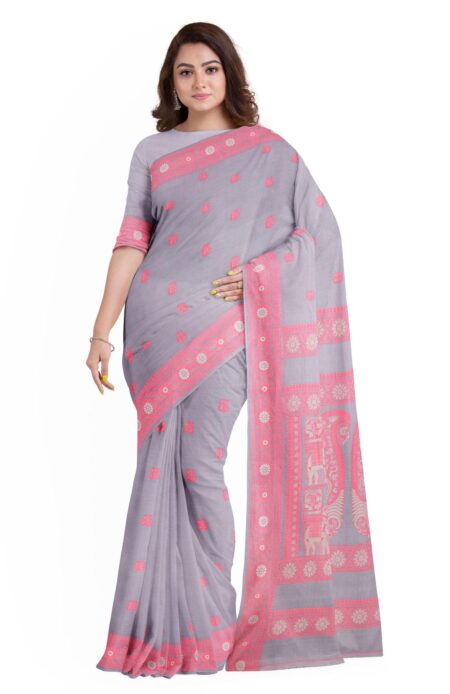 Handspun Cotton Baluchari Saree - Image 2