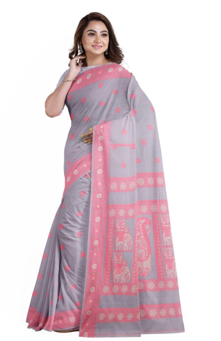 Handspun Cotton Baluchari Saree