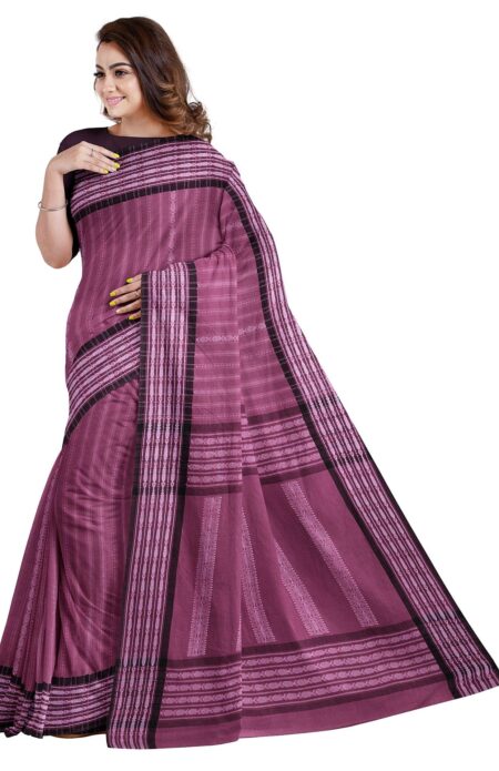 Handloom Cotton Saree Magenta - Image 2
