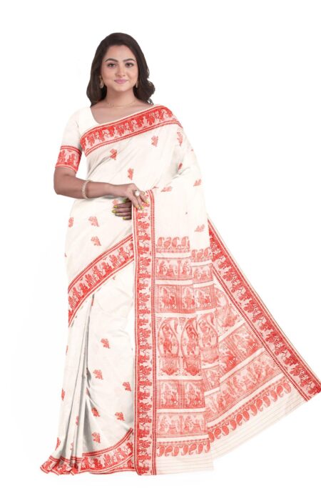 Baluchari Silk Saree - Off White