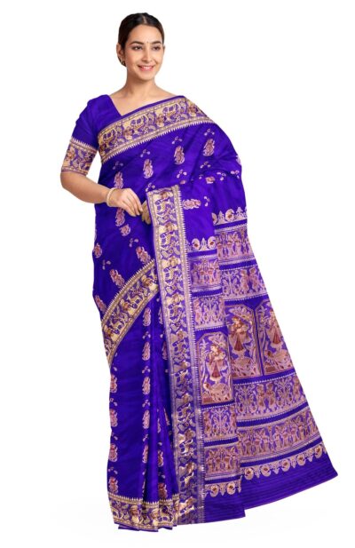 Baluchari Zari Meena Silk Saree Blue