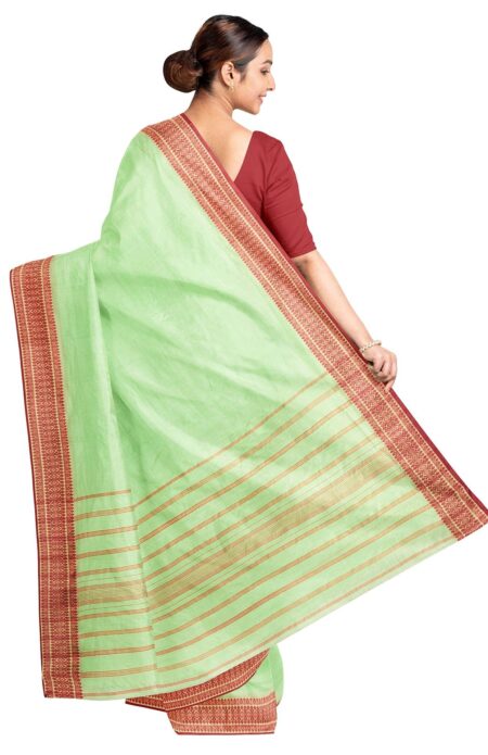 Green Santipuri woven in Silk - Image 3