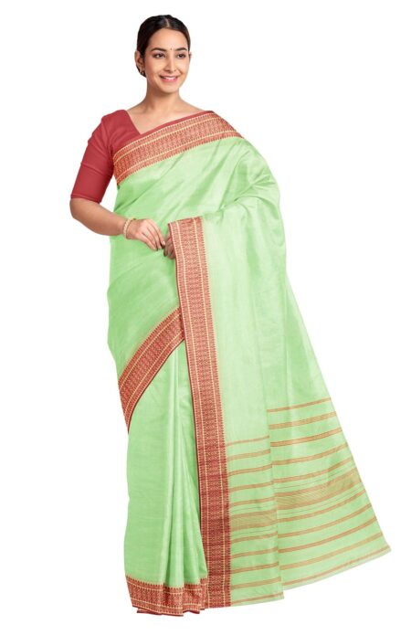 Green Santipuri woven in Silk - Image 2