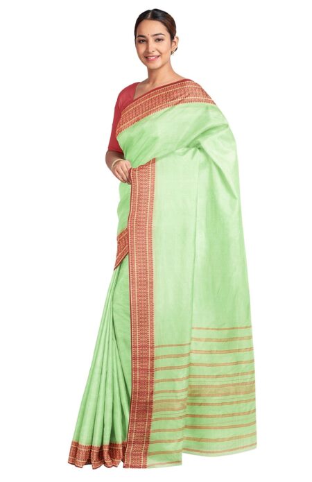 Green Santipuri woven in Silk