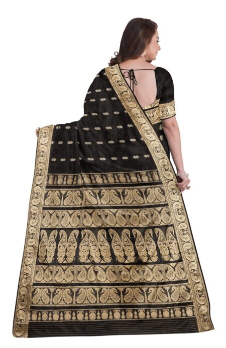 Baluchari Silk Saree Black - Image 2