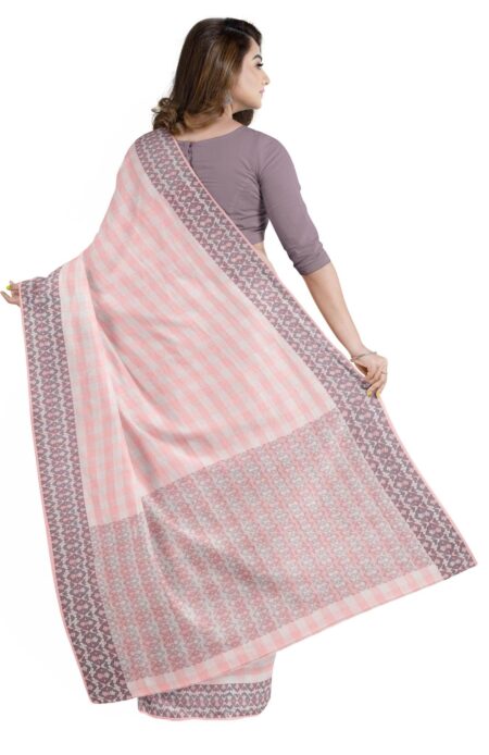 Tangail Handwoven Mercerised Cotton Saree - Image 3
