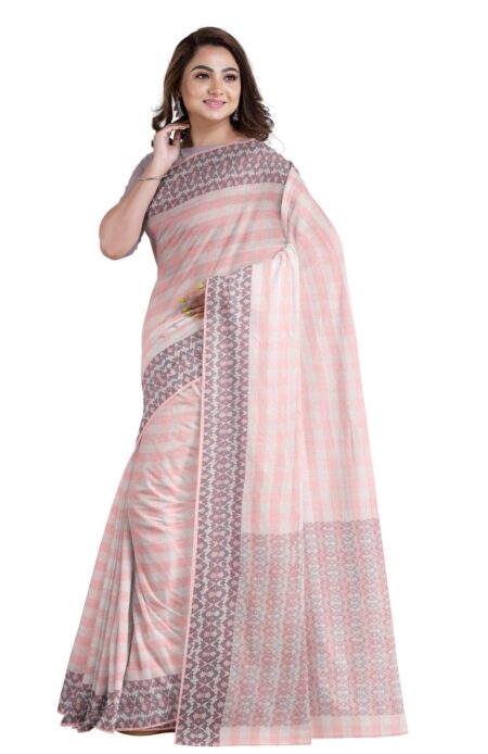 Tangail Handwoven Mercerised Cotton Saree - Image 2