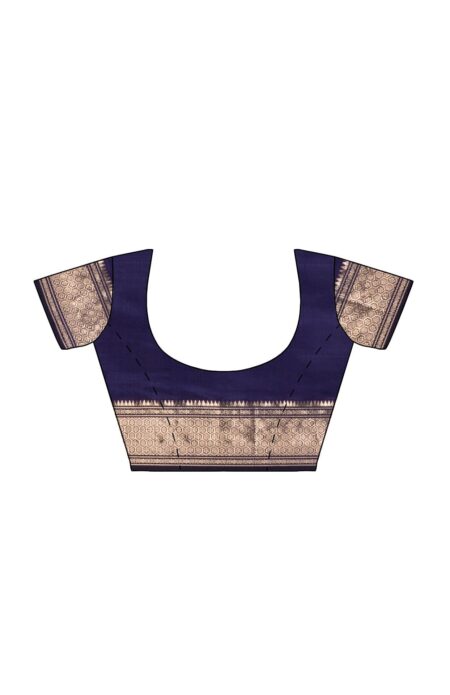 Swarnachari Silk Saree - Indigo - Image 4