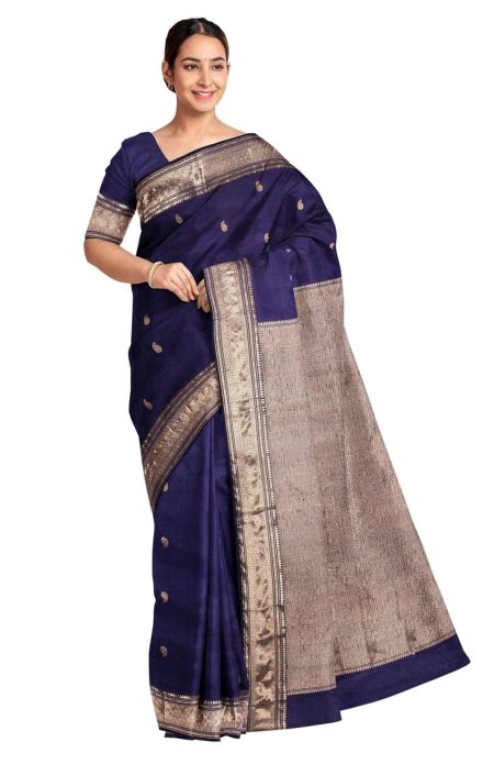 Swarnachari Silk Saree - Indigo