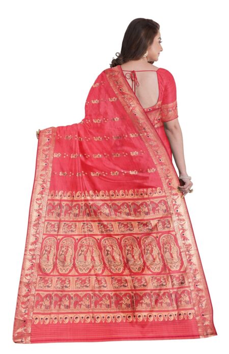 Swarnachari Silk Saree - Red - Image 2