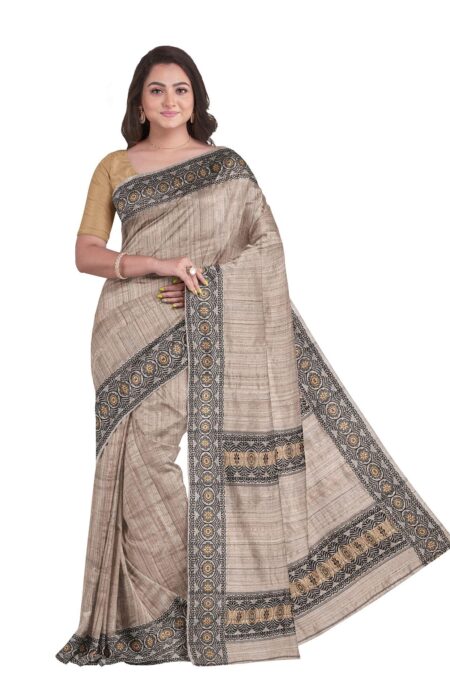 Handwoven Tussar Silk Gicha Saree