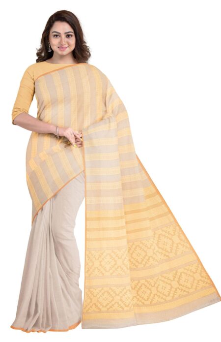 Tangail Cotton Saree With Tassel