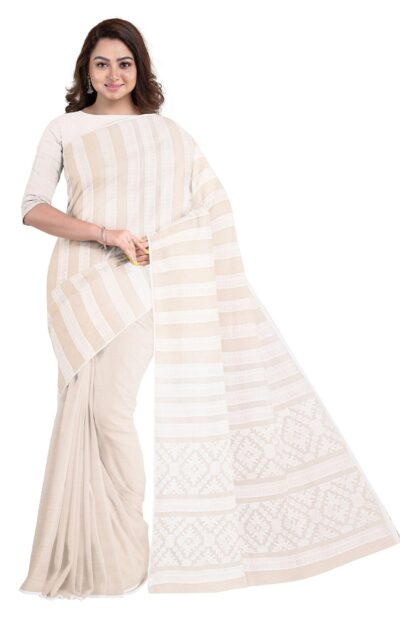 Tangail Cotton Saree With Tassel
