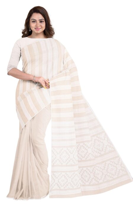 Tangail Cotton Saree With Tassel